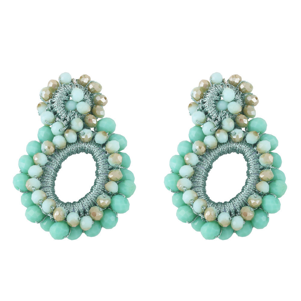 Wholesale Bohemian Waterdrop Rice Bead Earrings